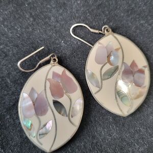 Elegant Mother of Pearl Tulip Earrings